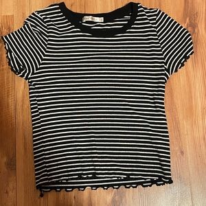 black and white crop top